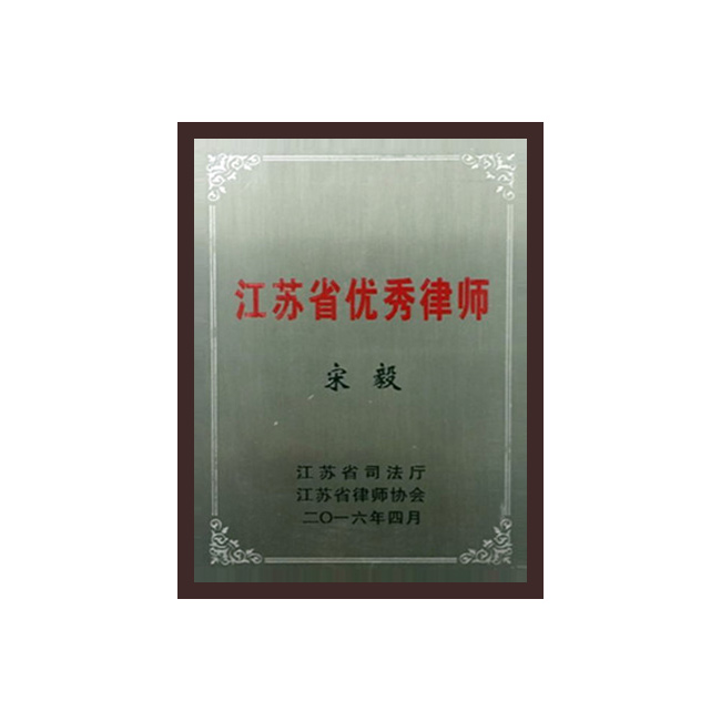 江苏省优秀律师（宋毅）